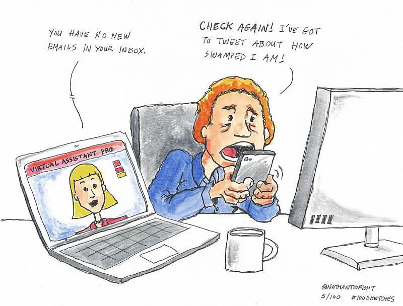 cartoon graphic demonstrating how effective it is to have a virtual assistant